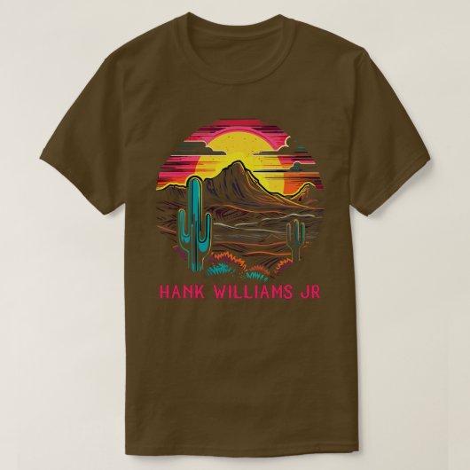 Williams jr retro stijl country fan ontwerp t-shirt (Design voorkant)