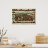 Williams-kaart van Harrisburg, PA (1855) herdruk Poster (Keuken)