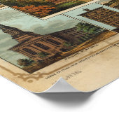 Williams-kaart van Harrisburg, PA (1855) herdruk Poster (Hoek)