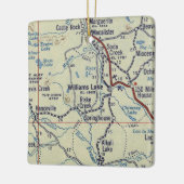 Williams Lake BC antieke kaart Keramisch Ornament (Links)