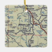Williams Lake BC antieke kaart Keramisch Ornament (Voorkant)