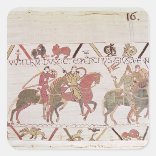 William's leger gaat naar Mont Saint-Michel Vierkante Sticker (Voorkant)