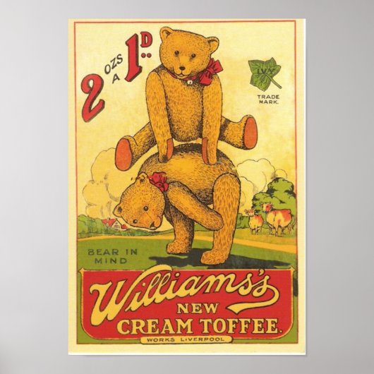  Williams nieuwe Cream Toffee Ad Poster (Voorkant)