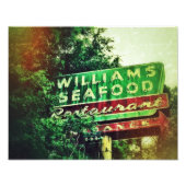 Williams Seafood Sign Foto Afdruk (Voorkant)