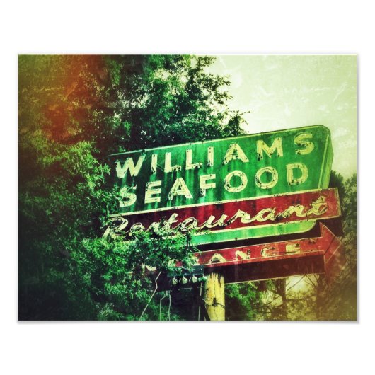 Williams Seafood Sign Foto Afdruk (Voorkant)