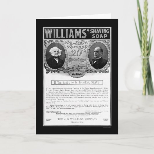 Williams Shave Soap ad 1901 Kaart (Voorkant)