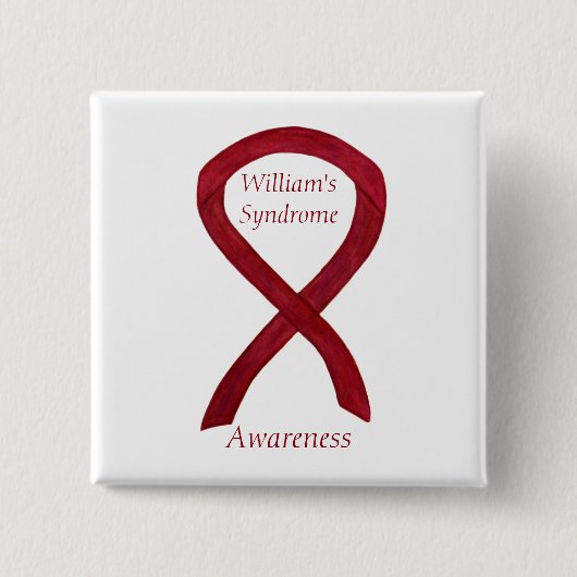 William's Syndrome Custom Awareness Ribbon Pins Vierkante Button 5,1 Cm (Voorkant)