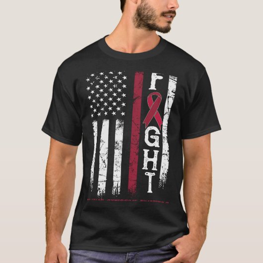 Williams Syndrome Warrior US Flag T-shirt (Voorkant)