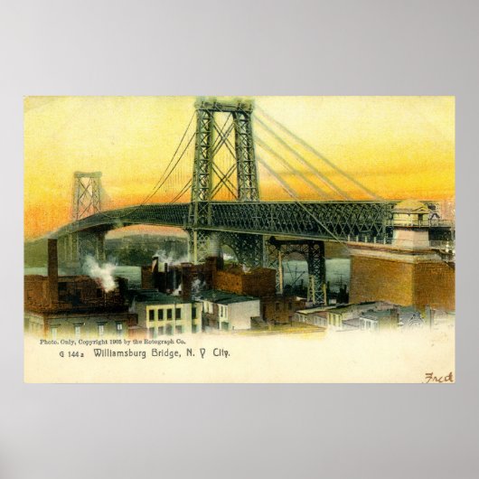 Williamsburg Bridge, New York City, 1905  Poster (Voorkant)