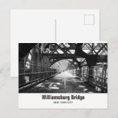 Williamsburg Bridge New York City Black en White Briefkaart (Voorkant / Achterkant)