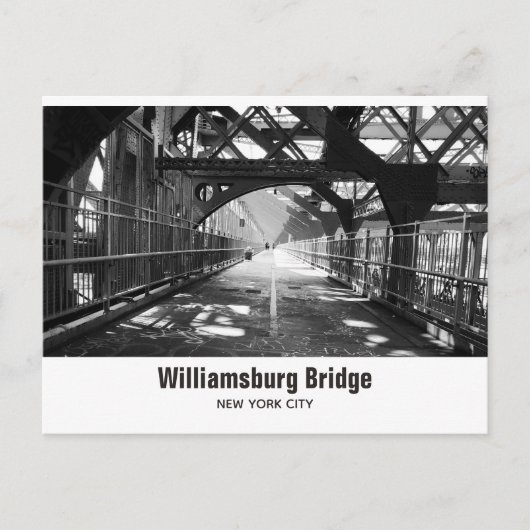 Williamsburg Bridge New York City Black en White Briefkaart (Voorkant)