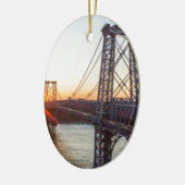 Williamsburg Bridge Sunset Brooklyn NYC Keramisch Ornament (Links)