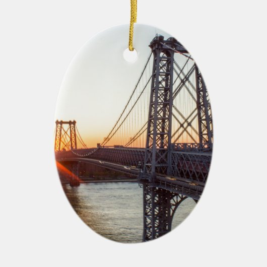 Williamsburg Bridge Sunset Brooklyn NYC Keramisch Ornament (Voorkant)