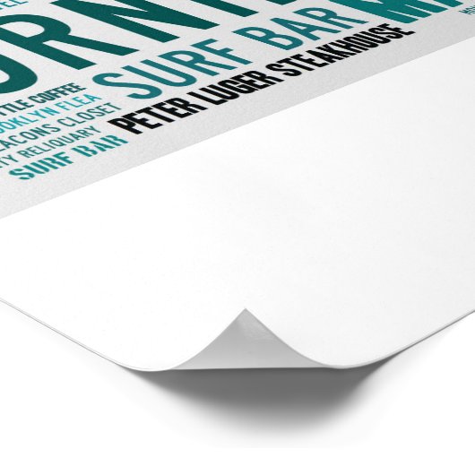 Williamsburg Brooklyn Hipster Hotspots Poster (Hoek)