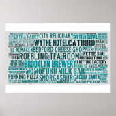 Williamsburg Brooklyn Hipster Hotspots Poster (Voorkant)