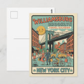 Williamsburg Brooklyn Retro 1950s Reis Briefkaart (Voorkant / Achterkant)