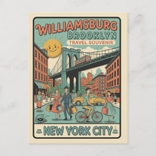 Williamsburg Brooklyn Retro 1950s Reis  Briefkaart