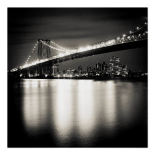 Williamsburg brug in New York City 's nachts Perfect Poster