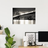 Williamsburg brug in New York City 's nachts Poster (Thuiskantoor)
