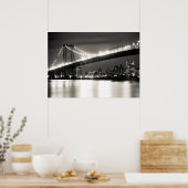 Williamsburg brug in New York City 's nachts Poster (Keuken)