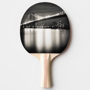 Williamsburg brug in New York City 's nachts Tafeltennisbatje