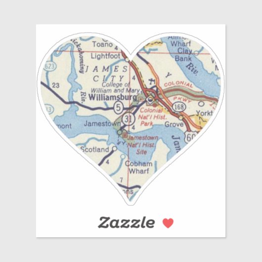 Williamsburg kaart Sticker (Vel)