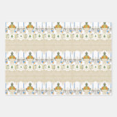 Williamsburg Kerst Blauw en Sinaasappel Inpakpapier Vel (Voorkant 3)