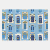 Williamsburg Kerst Blauw en Sinaasappel Inpakpapier Vel (Voorkant 2)