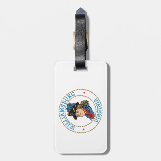 Williamsburg Virginia Koloniaal Bagagelabel (Achterkant verticaal)