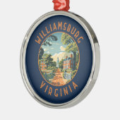 Williamsburg Virginia Retro Noodlijdende Cirkel Metalen Ornament (Links)