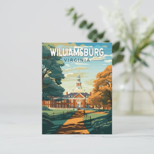 Williamsburg Virginia Travel Art Vintage Briefkaart (Staand voorkant)