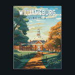 Williamsburg Virginia Travel Art Vintage Briefkaart<br><div class="desc">Williamsburg retro vector reisontwerp. Williamsburg,  een stad in de Amerikaanse staat Virginia,  was van 1699 tot 1780 de hoofdstad van de Virginia Colony.</div>