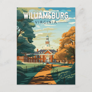 Williamsburg Virginia Travel Art Vintage Briefkaart