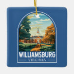 Williamsburg Virginia Travel Art Vintage Keramisch Ornament<br><div class="desc">Williamsburg retro vector reisontwerp. Williamsburg,  een stad in de Amerikaanse staat Virginia,  was van 1699 tot 1780 de hoofdstad van de Virginia Colony.</div>