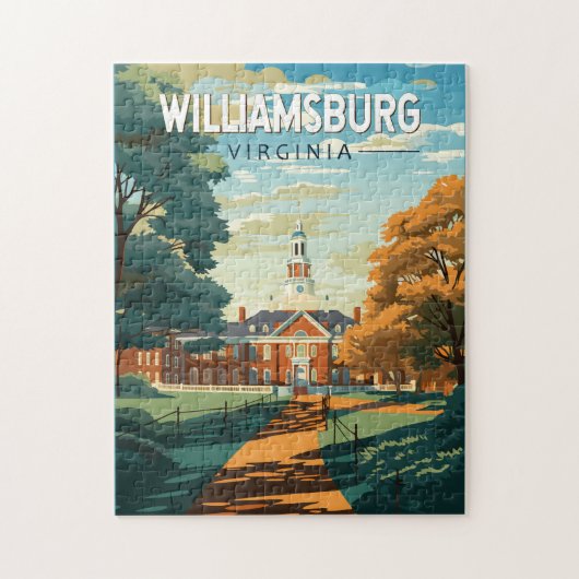 Williamsburg Virginia Travel Art Vintage Legpuzzel (Verticaal)