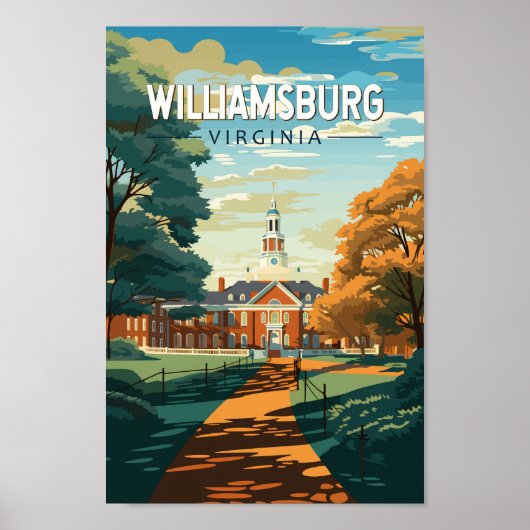 Williamsburg Virginia Travel Art Vintage Poster (Voorkant)