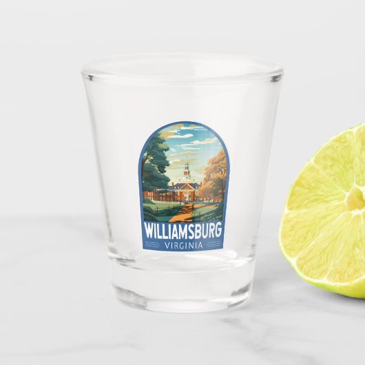 Williamsburg Virginia Travel Art Vintage Shot Glas (Voorkant)
