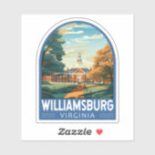 Williamsburg Virginia Travel Art Vintage Sticker (Vel)