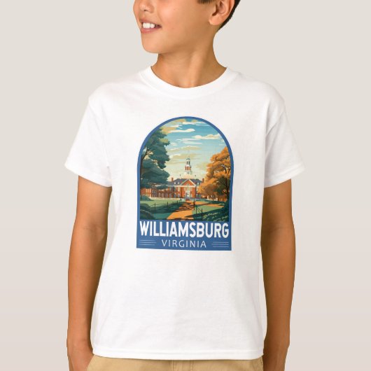 Williamsburg Virginia Travel Art Vintage T-shirt (Voorkant)