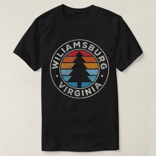 Williamsburg Virginia VA  Grafisch Retro 70 s T-shirt (Design voorkant)