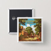  Williamsburg Virginia Vierkante Button 5,1 Cm (Voorkant /achterkant)