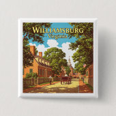  Williamsburg Virginia Vierkante Button 5,1 Cm (Voorkant)