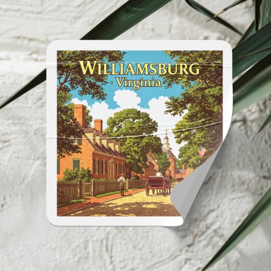  Williamsburg Virginia Vierkante Sticker