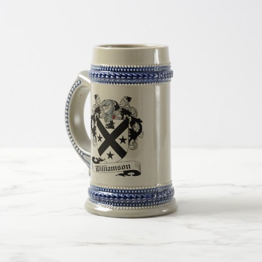 Williamson Coat of Arms Stein - Family Crest Bierpul (Voorkant links)