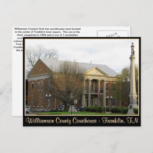 Williamson County Courthouse - Franklin, TN Briefkaart (Voorkant / Achterkant)