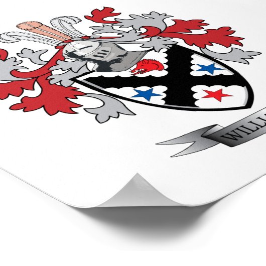 Williamson Family Crest Coat of Arms Poster (Hoek)