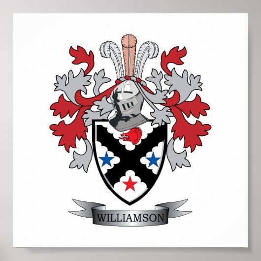 Williamson Family Crest Coat of Arms Poster (Voorkant)