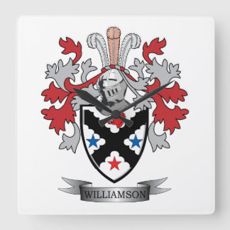 Williamson Family Crest Coat of Arms Vierkante Klok