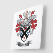 Williamson Family Crest Coat of Arms Vierkante Klok (Hoek)