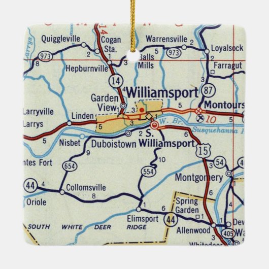 Williamsport PA Keramisch Ornament (Achterkant)